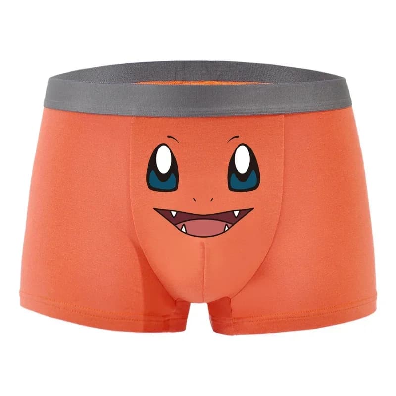 Sous-vêtements pour hommes Pokemon Bulbasaur écureuil Gengar Charizard Pikachu Anime Kawaii graphène