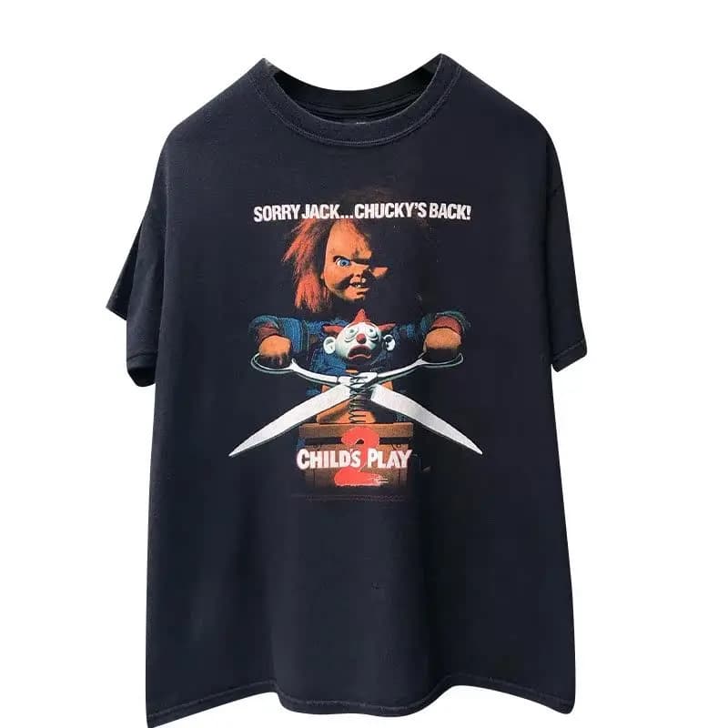 Jeu d'enfant Chucky film même Style Vintage rétro rue manches courtes unisexe coton T-Shirt