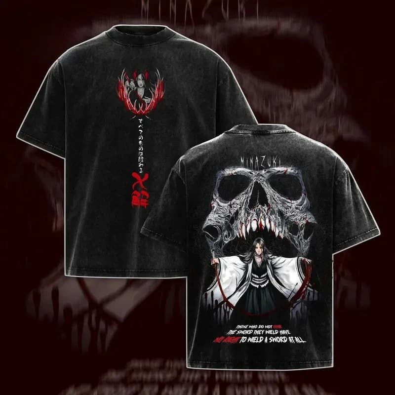 BLEACH Unohana Retsu Anime Vêtements Hommes Femmes T-shirts Oversize Manches Courtes T-shirt Lavé Co
