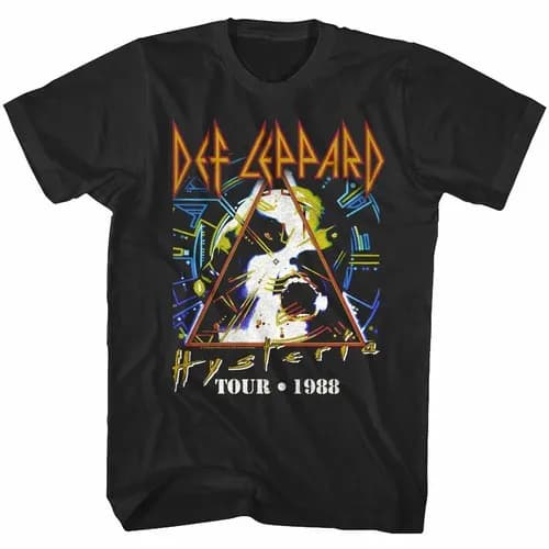 Hysteria 1988 T-shirt pour hommes Rock Band Live on Merch Tee