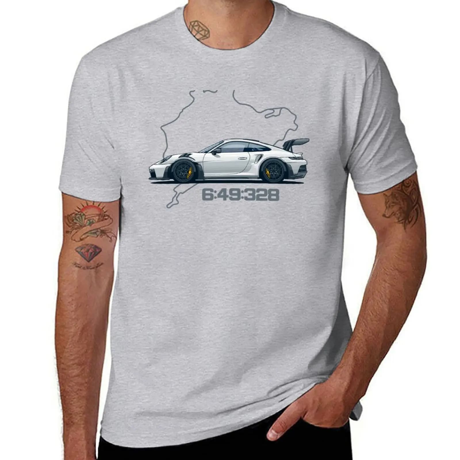 2025 nouveau modèle 992 GT3 RS Nordschleife T-Shirt plaine animal imprimé hommes vintage t-shirts