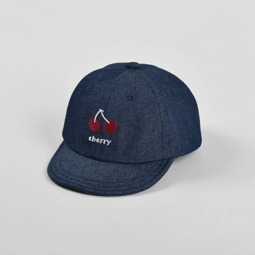 Casquette de baseball souple brodée cerises printemps-été, respirante, anti-UV, pour enfants et bébé