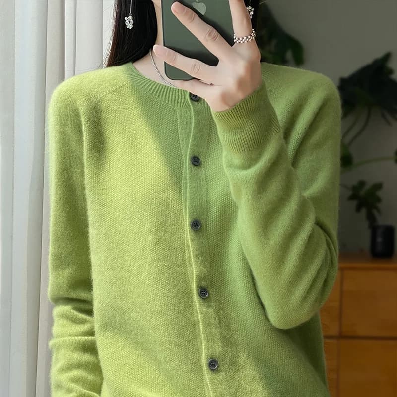 Pull en cachemire à col rond pour femme, 100% pure laine mérinos, cardigan pour femme, vêtements Gra