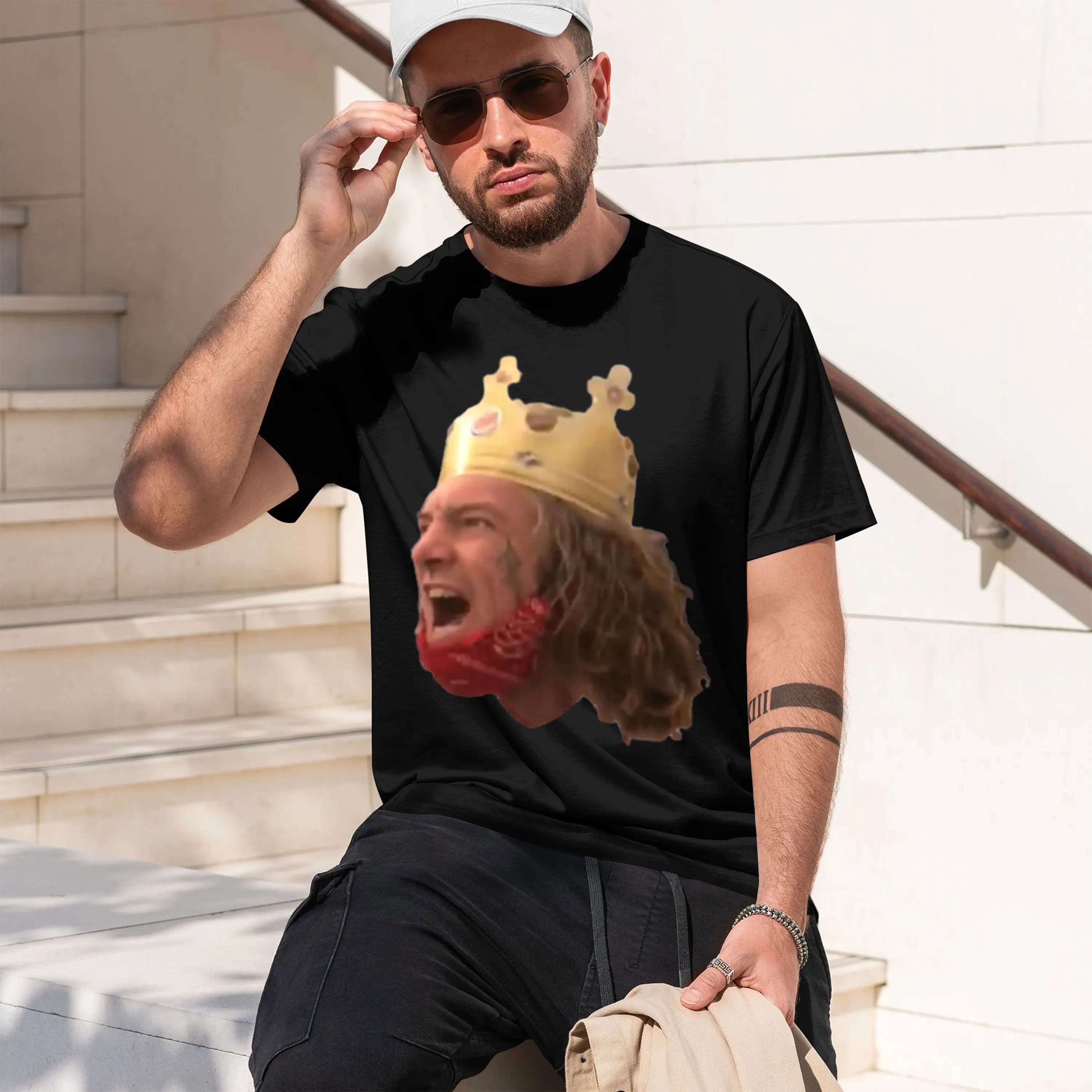 Burger King Guy Sticker 2026 Nouveau modèle T-shirt à manches courtes et col rond pour homme, classi