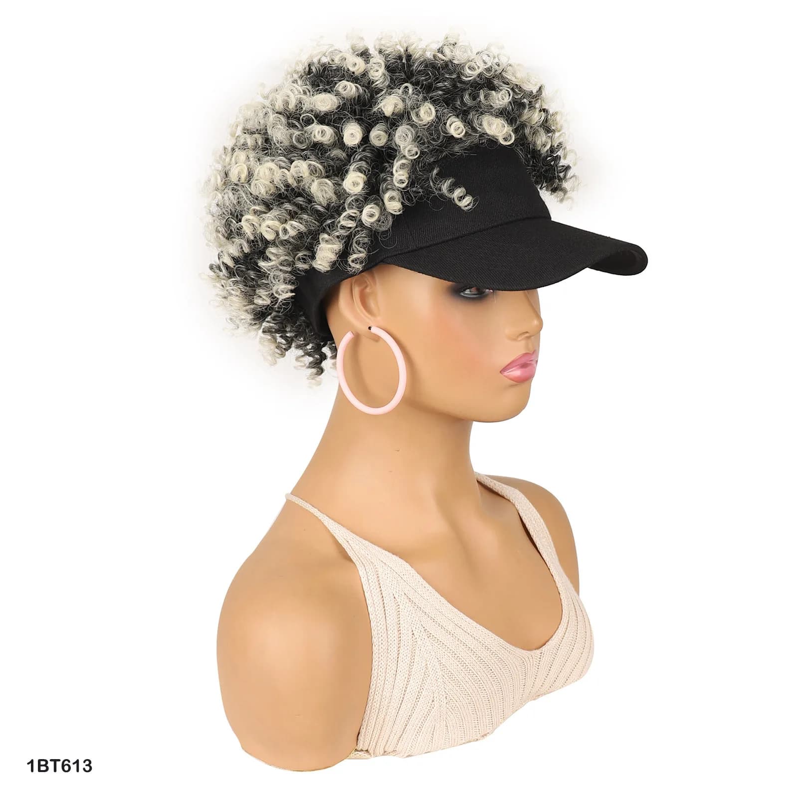 Jeedou – perruques de chapeau noires réglables, casquette de Baseball avec cheveux synthétiques bouc