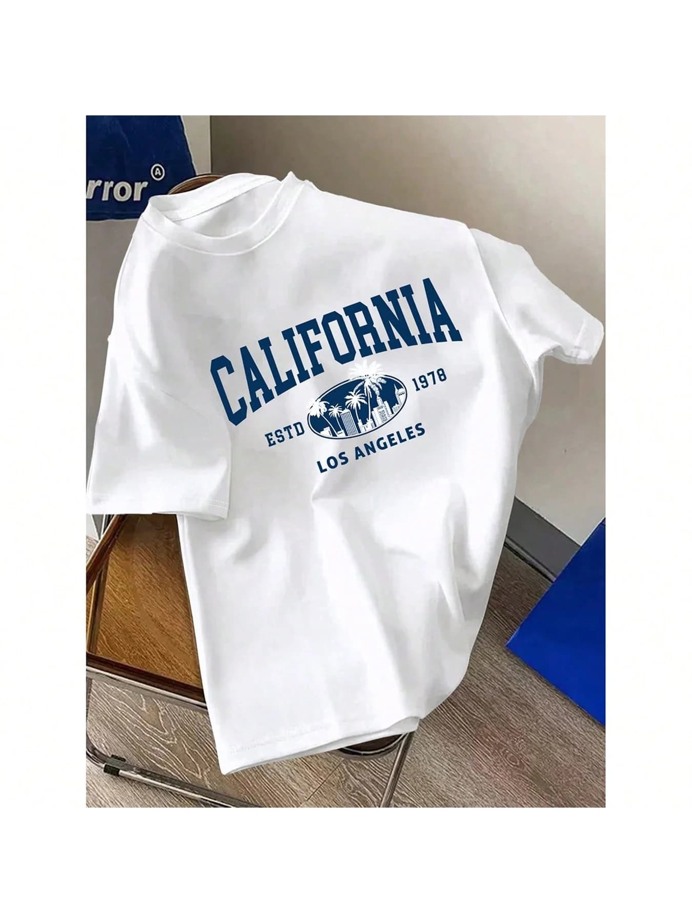 T-shirt décontracté ample blanc à manches courtes imprimé lettres rétro pour femmes grandes tailles