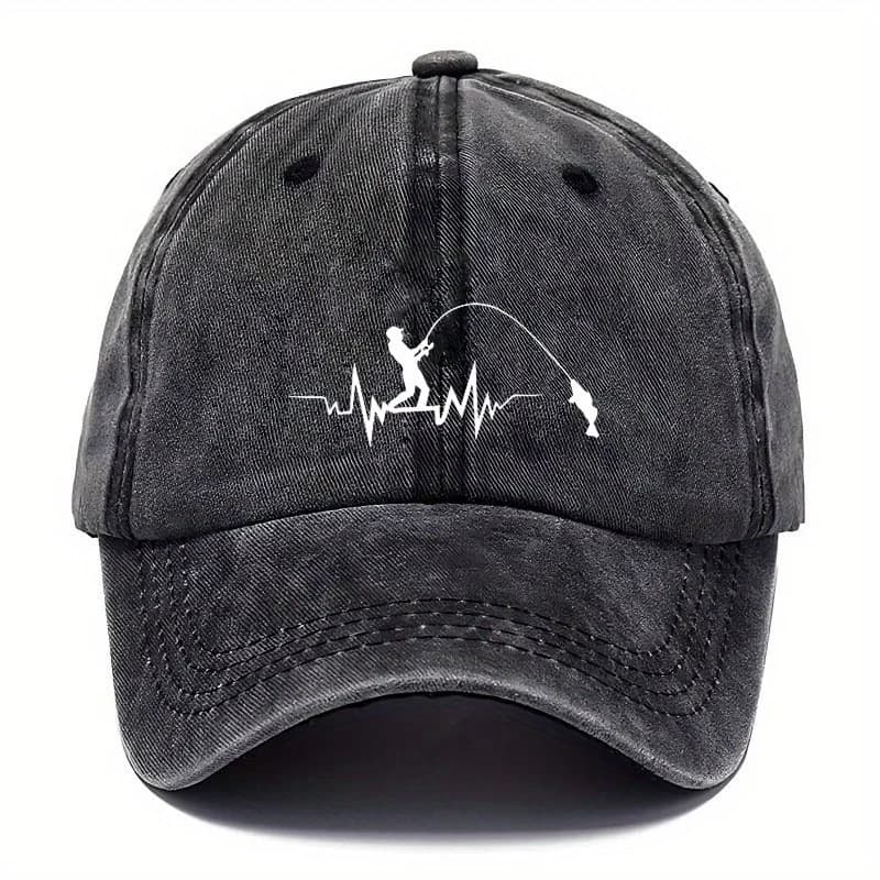 Casquette de baseball rétro lavée avec motif de pêche pour hommes et femmes, protection solaire, vêt