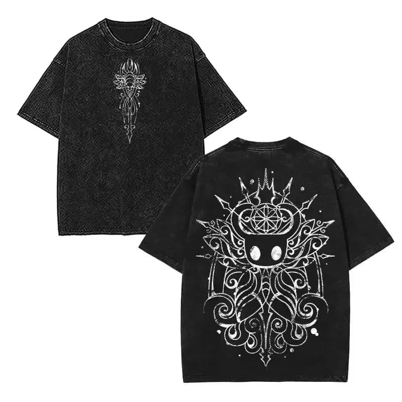 T-shirt de jeu Hollow Knight double face, T-shirt Hornet, T-shirt délavé « Never Give Up Hope », str
