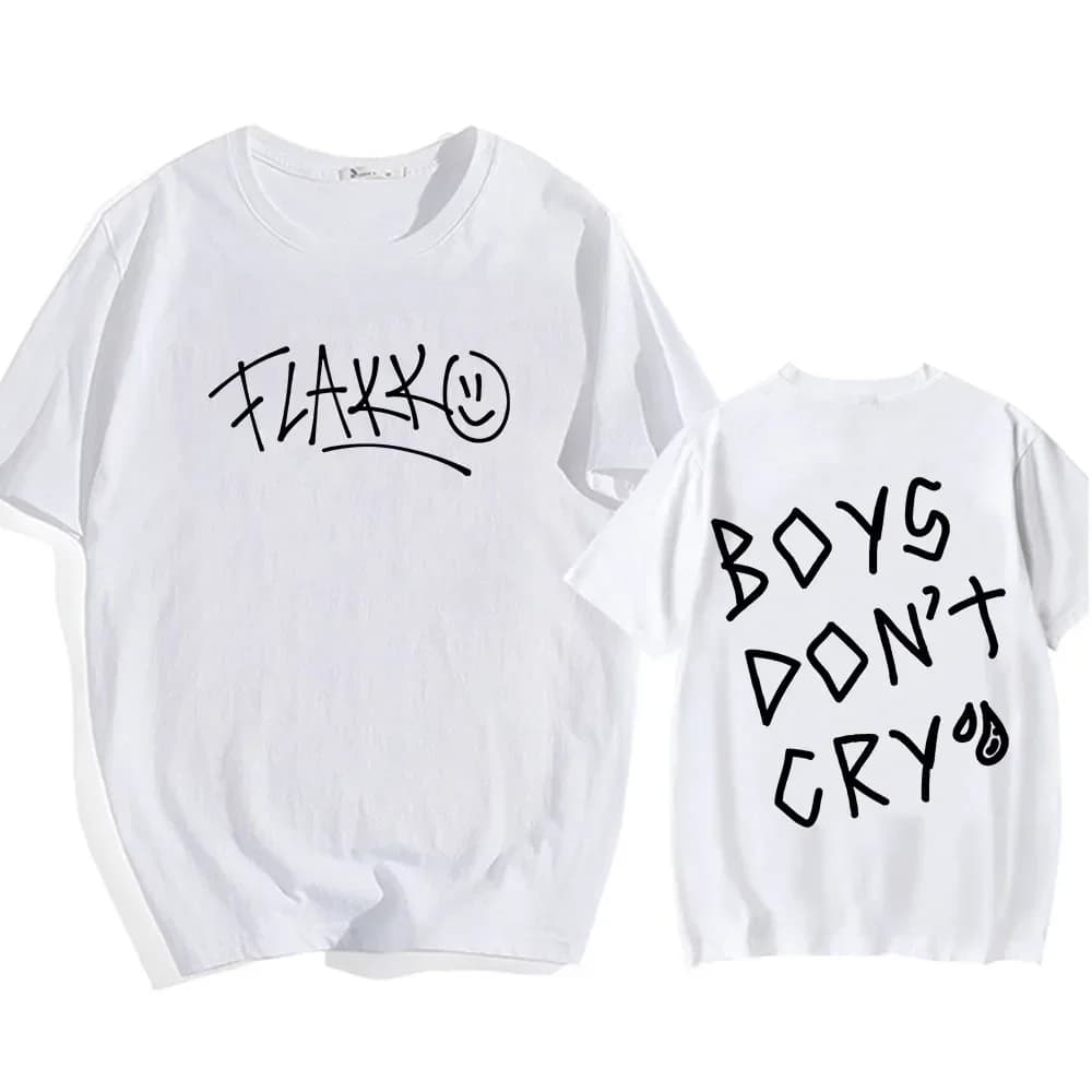 Rels B Flakk sourire T-shirt garçons ne pleurent pas lettre graphique T-shirt coton été décontracté