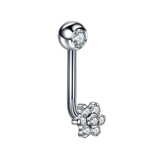 Piercings de Capot Vertical en Titane G23, Anneaux Filetés à l'Intérieur, en Clip CZ, pour les Yeux,