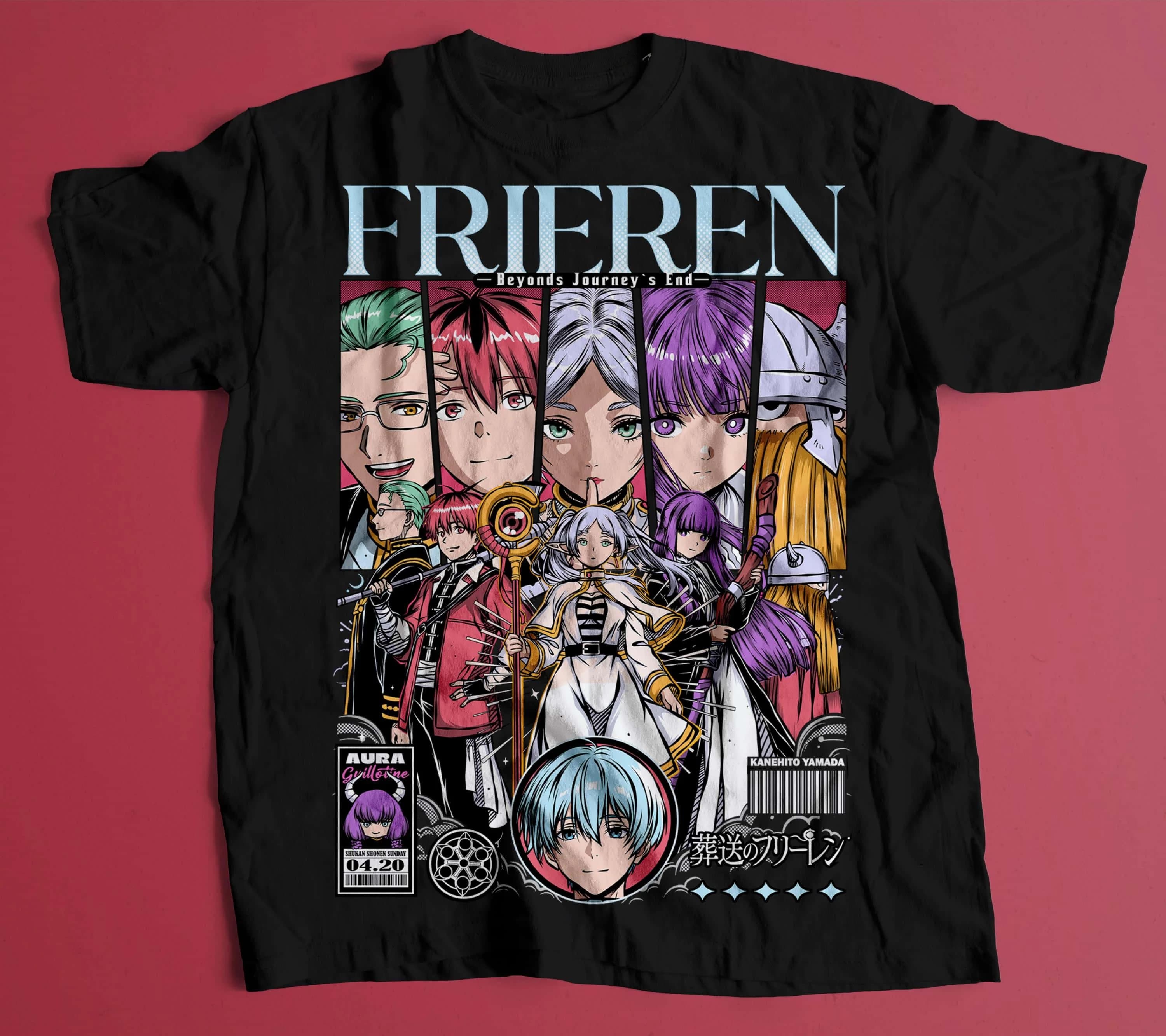 T-shirt Anime Frieren, T-shirt Vintage Frieren, Cadeau pour les fans, T-shirt en coton surdimensionn