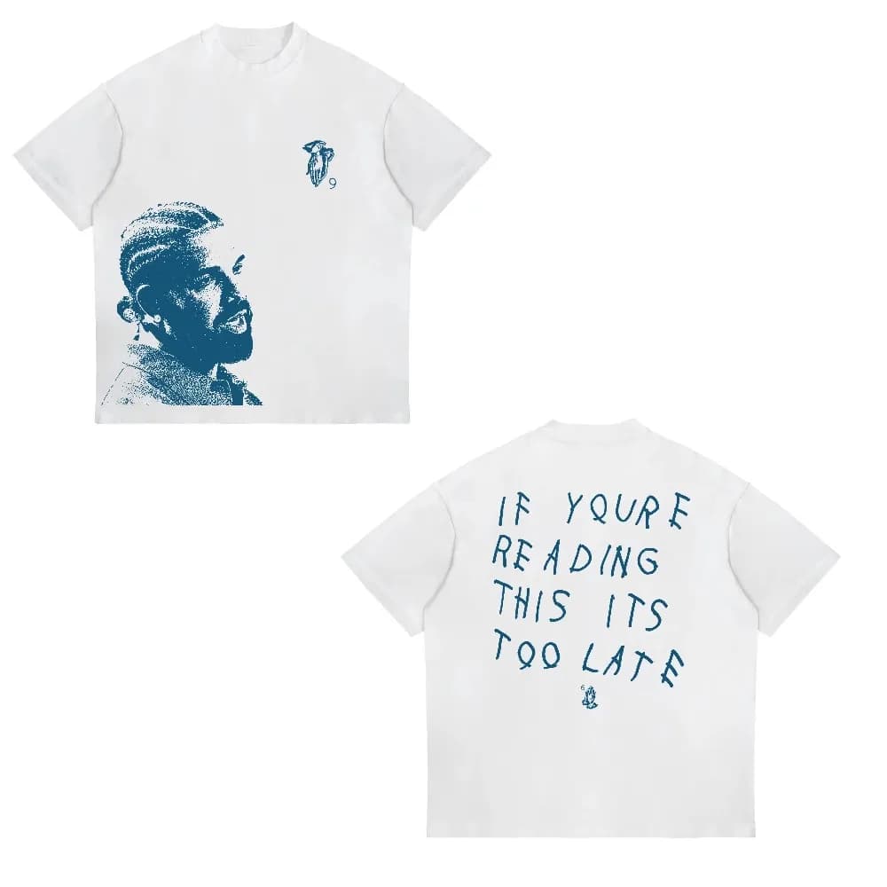 T-shirt imprimé vintage avec le visage du rappeur Drizzy Drake, modèle unisexe, décontracté, en coto