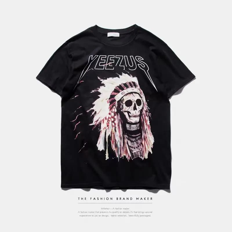 Yeezus kanye west t-shirt coton streetwear concert hiphop manches courtes