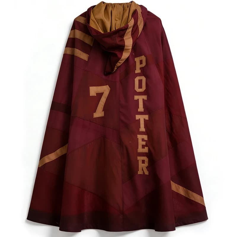 Film Magique Gryffindor Quidditch N°7 Ensemble Complet, Cape Rouge à Capuche Uniforme de Poudlard po