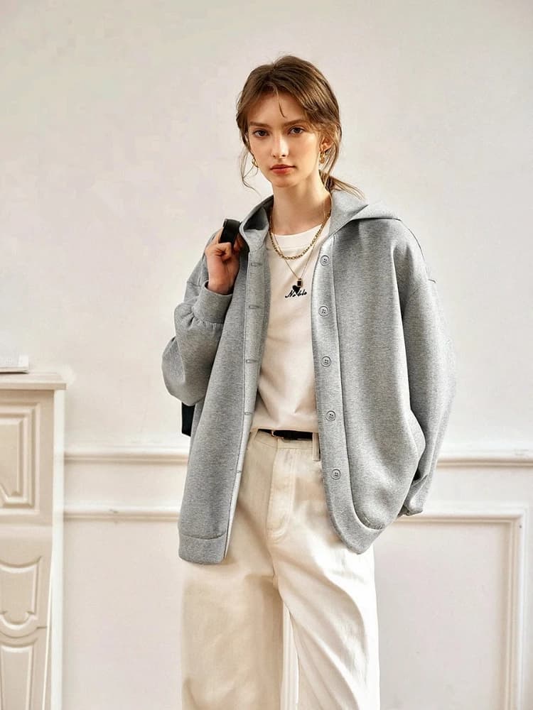 OLrain Veste à capuche pour femme, nouvelle collection automne 2026, style décontracté pour le quoti