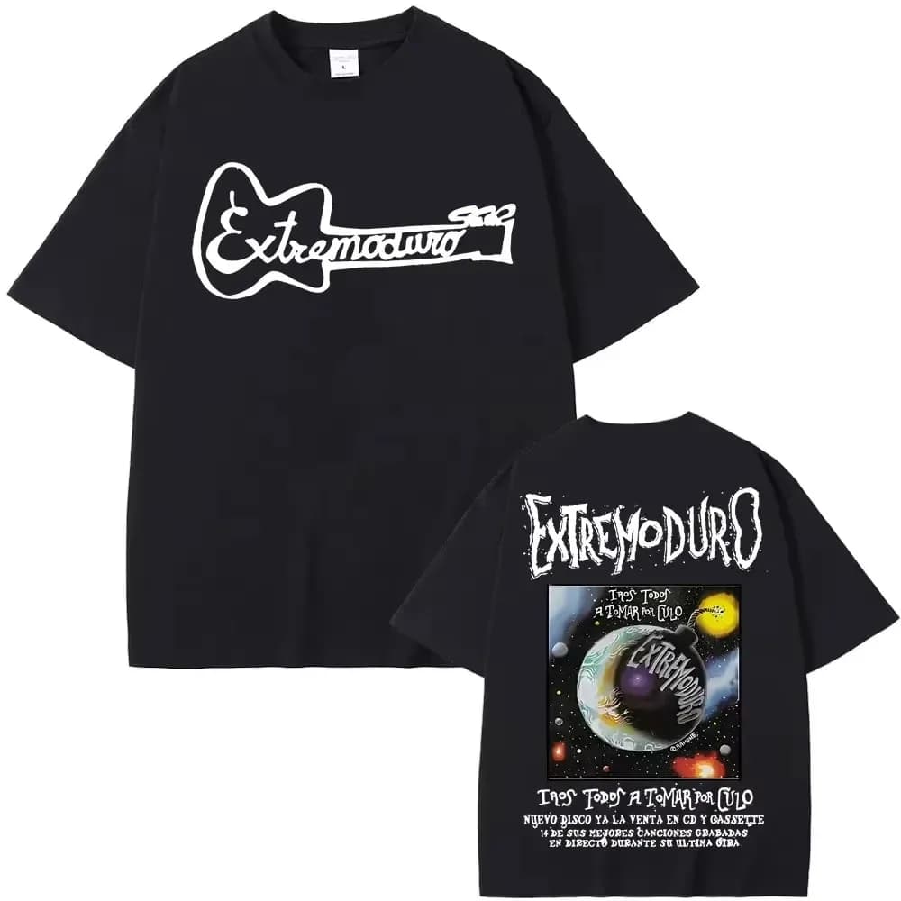 T-shirt de concert EXTREMODURO 2026, T-shirt graphique rétro ample pour homme, style groupe rock esp