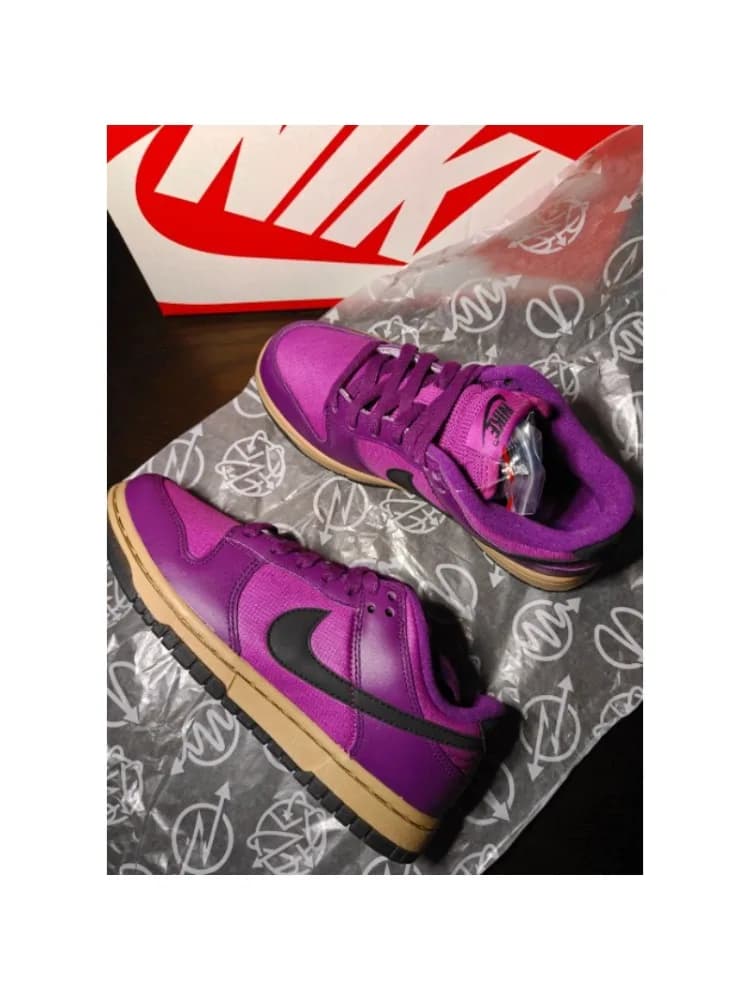 Chaussures de skate antidérapantes à semelle fine Nike Dunk Low roses pour femmes FZ2552-500