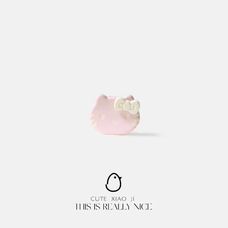 Mini pince à cheveux Kawaii Hello Kitty avec nœud, motif dessin animé mignon pour fille, pour frange