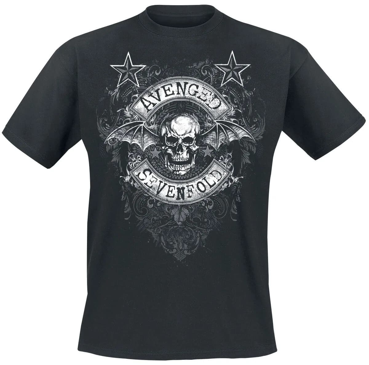 Avenged Sevenfold T-shirt en coton vintage avec motif Deathbat, style hard rock, unisexe, noir, manc