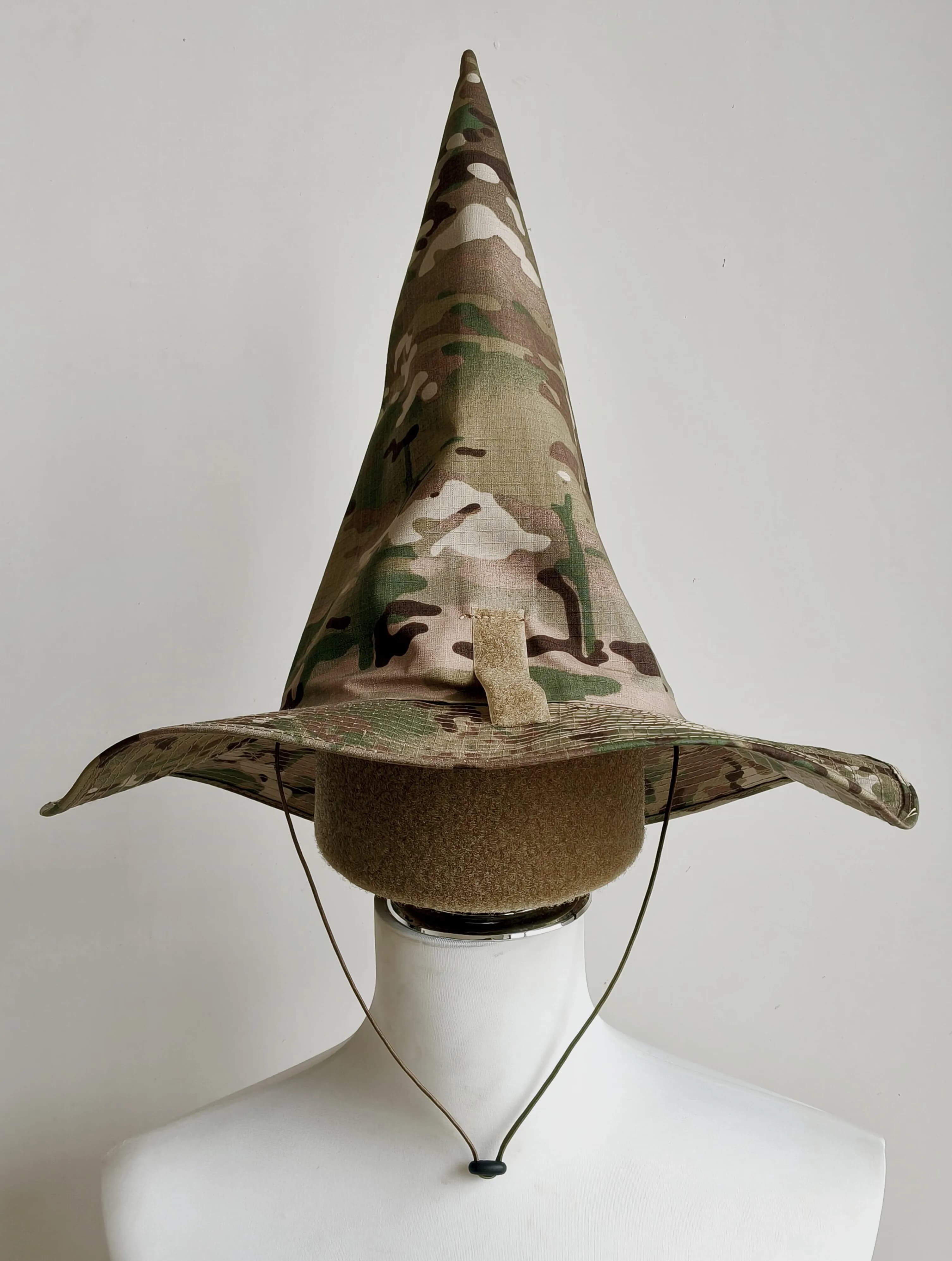 Chapeau tactique camouflage à large bord, chapeau de sorcier pour Halloween, chapeau de cosplay