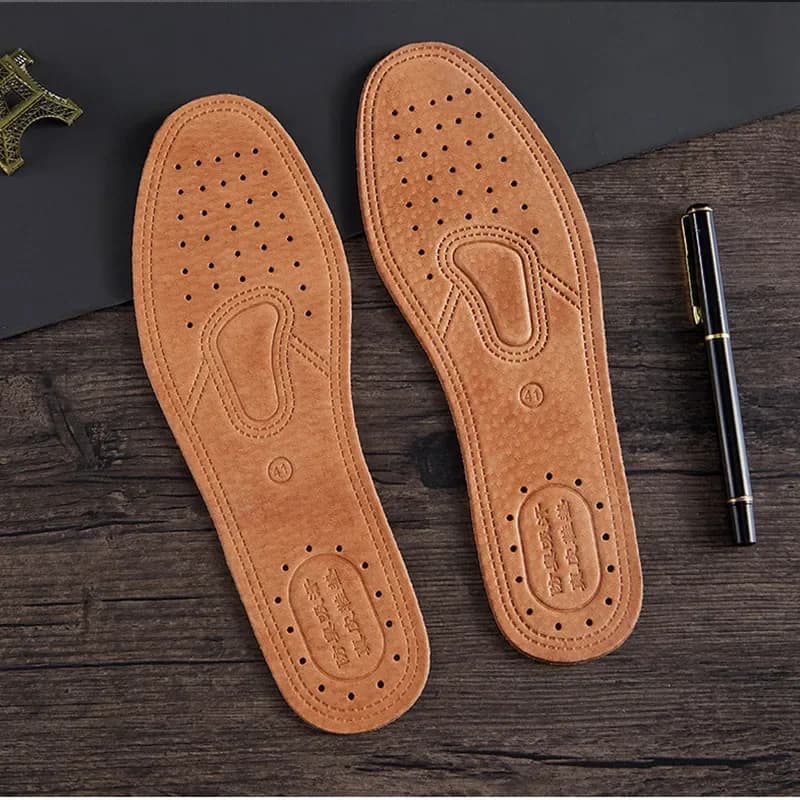 Semelles intérieures confortables en cuir de vachette pour hommes, dépistolet ant décontracté, quali