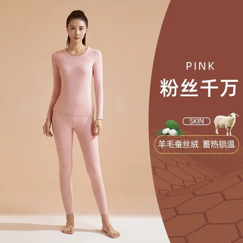 Ensembles de sous-vêtements thermiques pour femmes, lingerie sans couture épaissie, sous-vêtements é