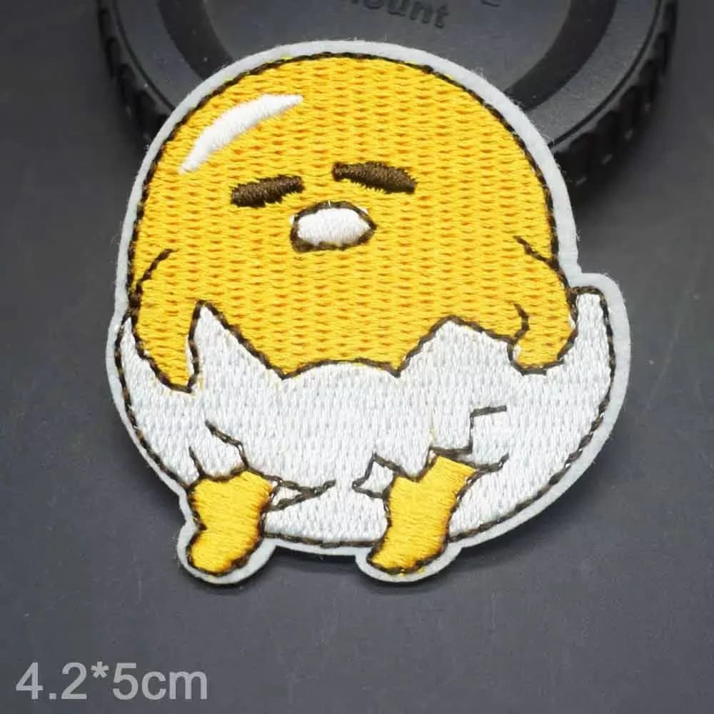 Patch brodé thermocollant pour vêtements, motif adorable œuf jaune bébé, pour filles et garçons
