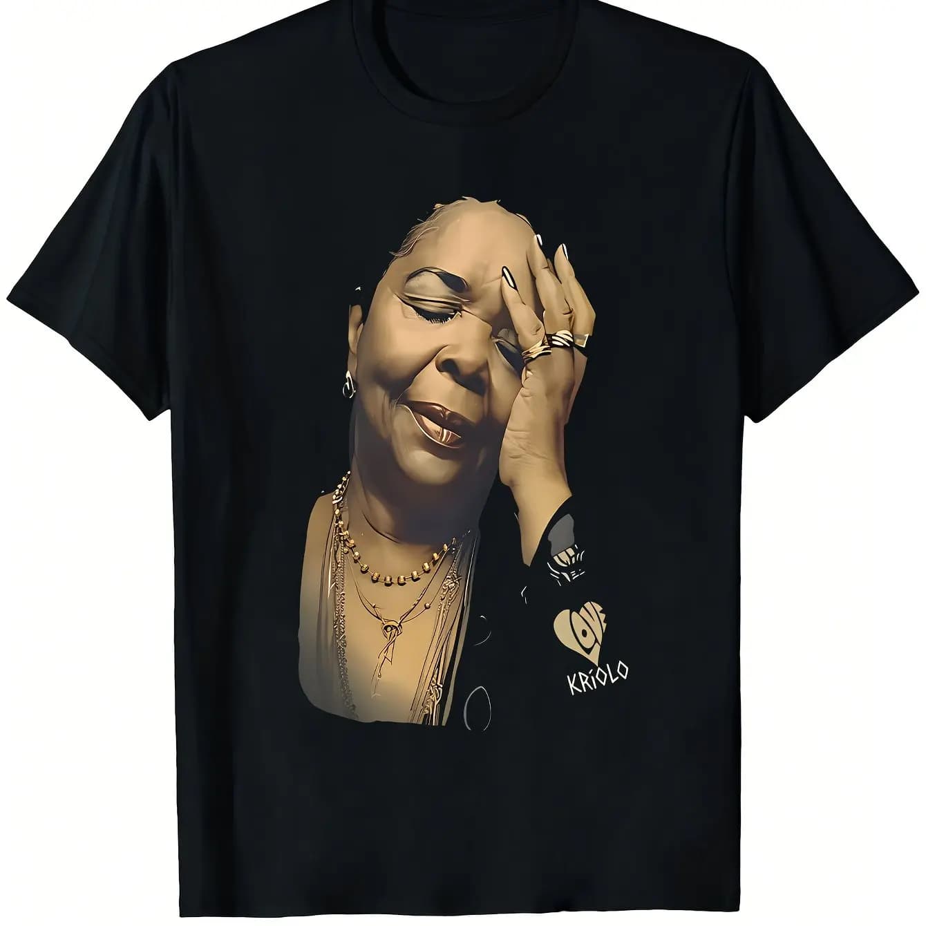 CESARIA EVORA Cayman Islands Love Kriolo T-shirt à motif rétro, unisexe, style bohème, T-shirt à man
