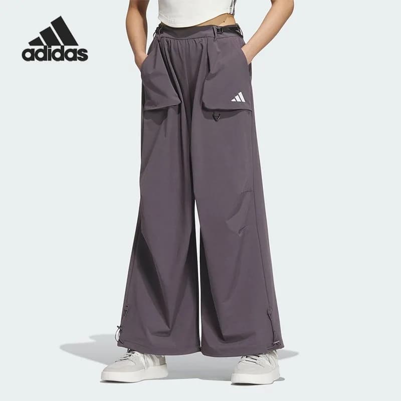 Adidas2026 Nouvelle collection printemps Pantalon ample classique à jambes larges pour femme JZ2172