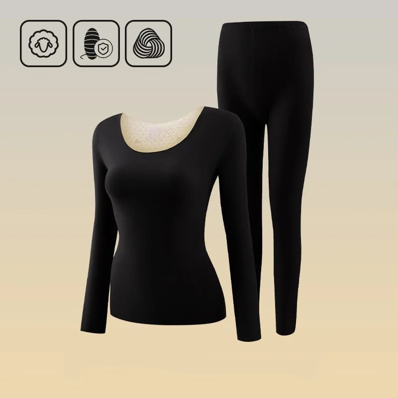 Sous-vêtements thermiques en laine pour hommes et femmes, ensemble thermique sans couture, sous-vête