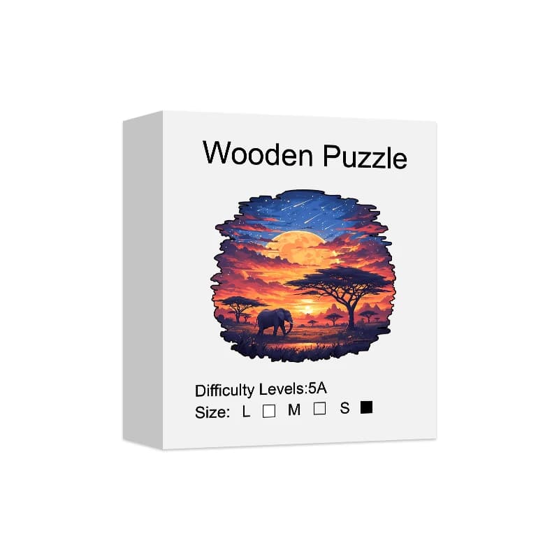 Paysage de coucher de soleil sur la prairie, Puzzle en bois, jouets de haute difficulté, formation à