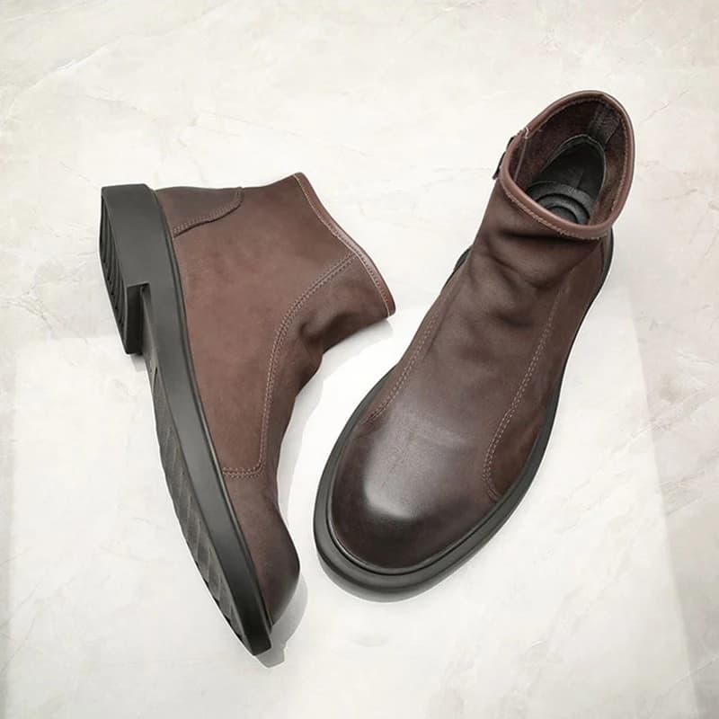 Printemps automne chaussures en cuir véritable hommes Chelsea bottes marque de mode hommes bottines