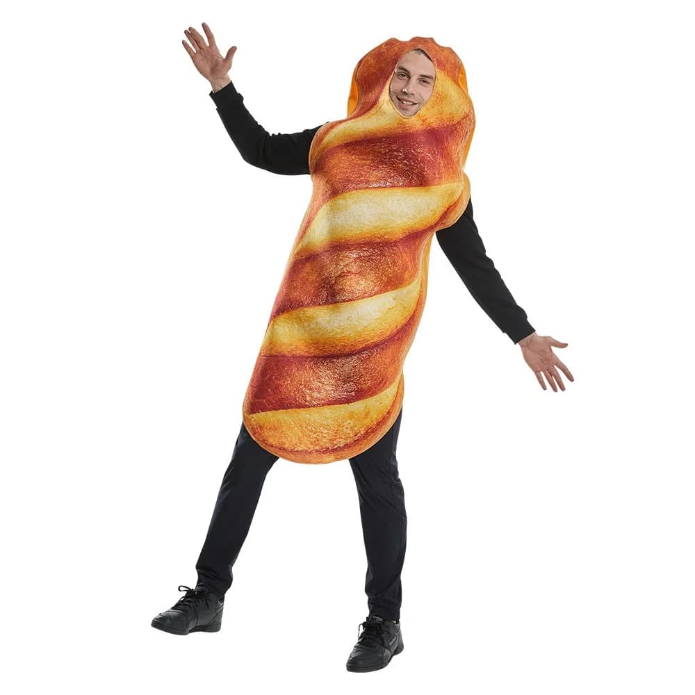 Pain Baguette Cosplay Costume combinaison pour adulte Thanksgiving unisexe nourriture tunique Hallow