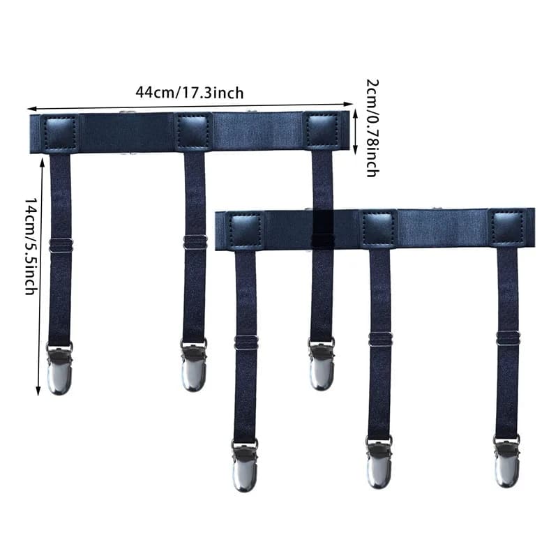 Bretelles élastiques ajustables pour chemise (1 paire) – Attaches pour hommes pour maintenir les vêt