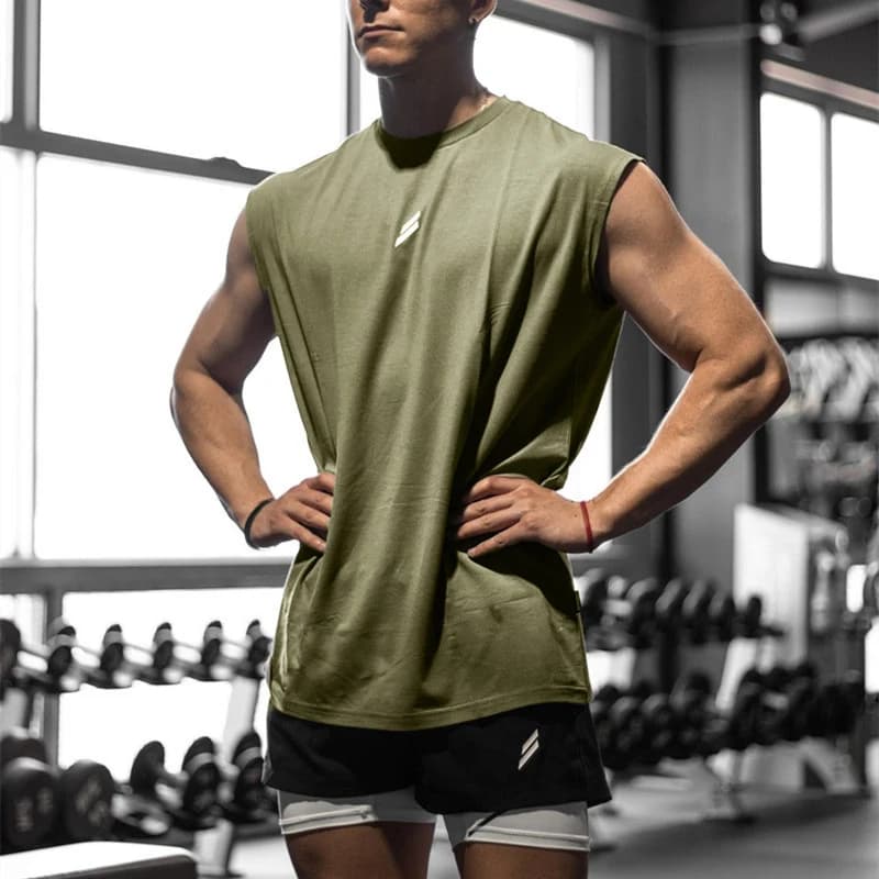 Nouveau été Fitness sport débardeur hommes respirant maille ample entraînement sans manches T-shirt