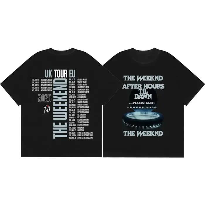 T-shirt The Weeknd After Hours Til Dawn Tour 2026 pour hommes et femmes, vêtements d'été en coton Y2