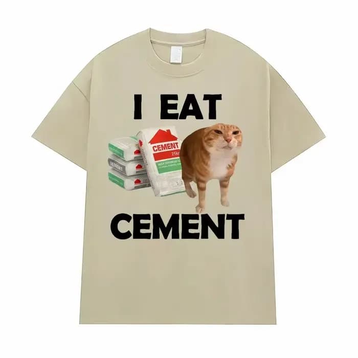 Je mange du ciment chat malte t-shirt drôle Meme graphique t-shirt mode décontracté Humor Vintage T-shirts Streetwear femmes été