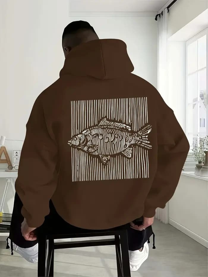 Sweat à capuche rayé, pull décontracté tendance pour homme et femme avec poche kangourou