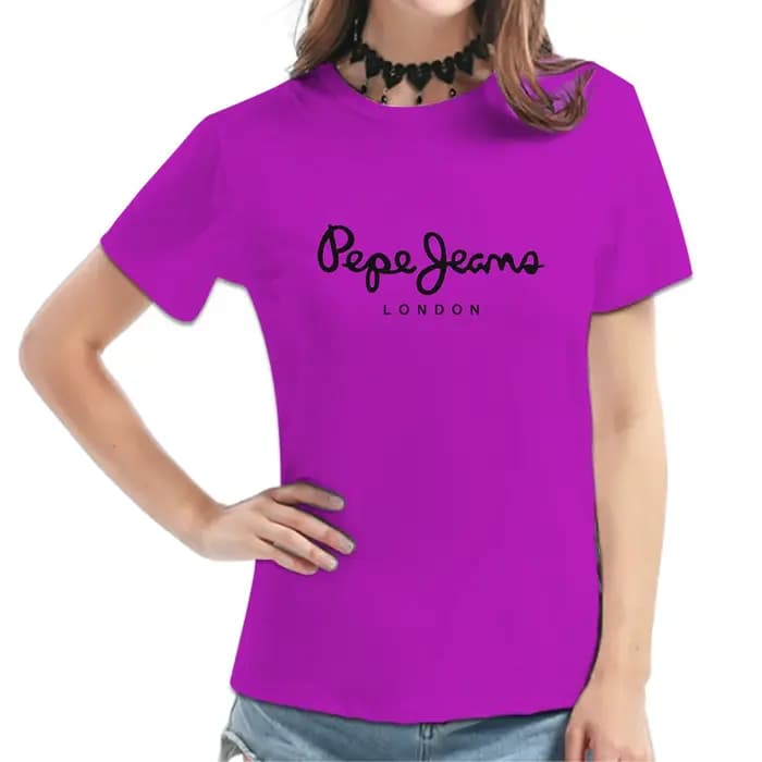 T-shirt à manches courtes bordeaux pour femme - Imprimé graphique typographique London Script