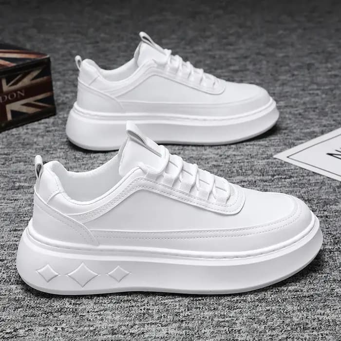 Mode blanc hommes espadrilles décontractées plate-forme extérieure chaussures de course respirant ho