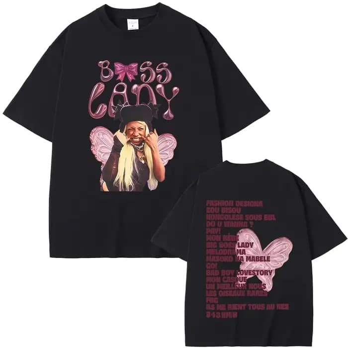 T-shirt graphique de l'album MEGA BBL de la chanteuse rappeuse Theodora