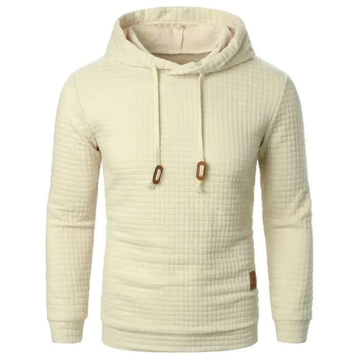 Sweat à capuche jacquard à carreaux pour hommes, manches longues, couleur chaude, manteau, automne/h