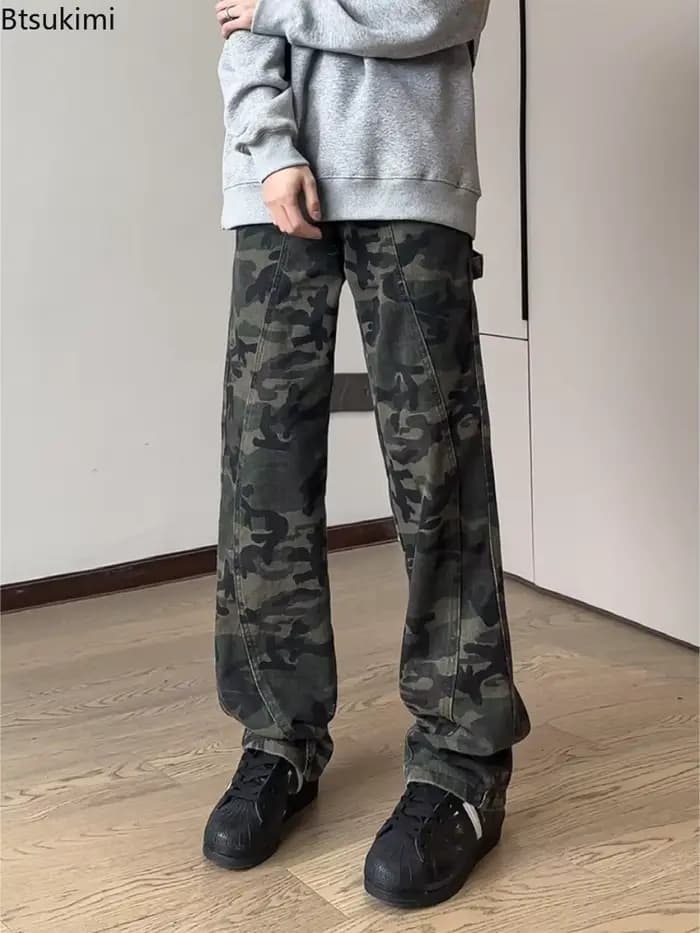 Nouveau Jean Camouflage Vintage pour Homme