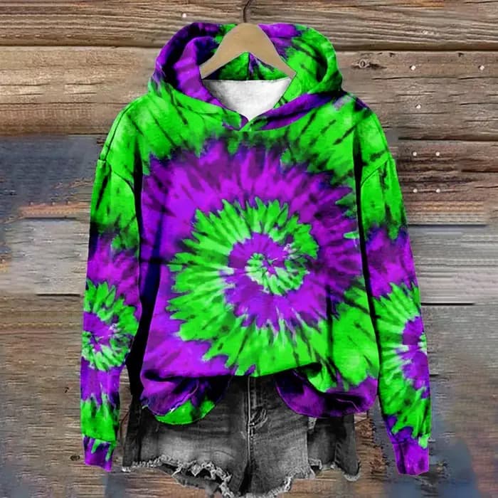 Seulement haut à la mode coloré cravate colorant impression 3D sweats à capuche femmes automne sweats à capuche rue pull Y2K haut survêtement unisexe manteau