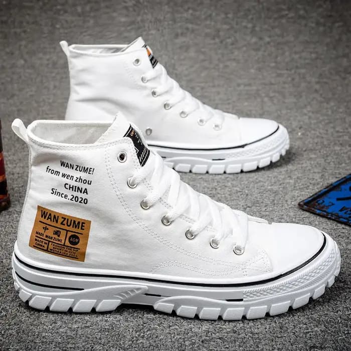Chaussures montantes en toile pour hommes