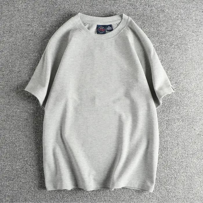 T-shirt à manches courtes en tissu gaufré pour hommes, étiquette en tissu avec tendance rétro britan