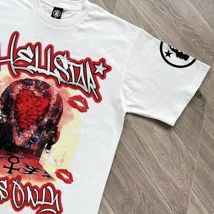 HS Lovers Tee Portrait Heart of Fire T-shirts en coton à manches courtes pour hommes et femmes