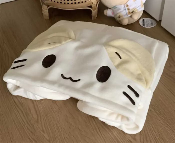 Masyumaro moelleux Fuwa Nyanko chat sweat à capuche zippé polaire vêtements d'extérieur hauts Anime mignon Kawaii hiver