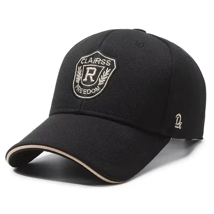 Casquette de baseball noire tendance avec logo brodé