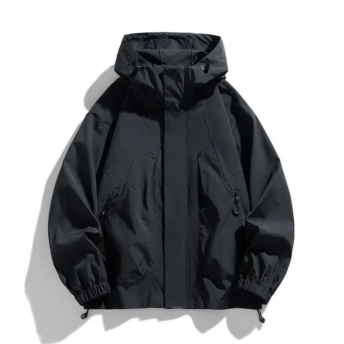 Hommes veste à capuche coupe-vent Trench manteaux surdimensionné 6XL 7XL 8XL grande taille imperméable noir Bomber Camping ample mince Softshell